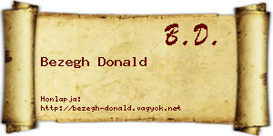 Bezegh Donald névjegykártya